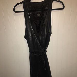Small Leather Wrap Dress